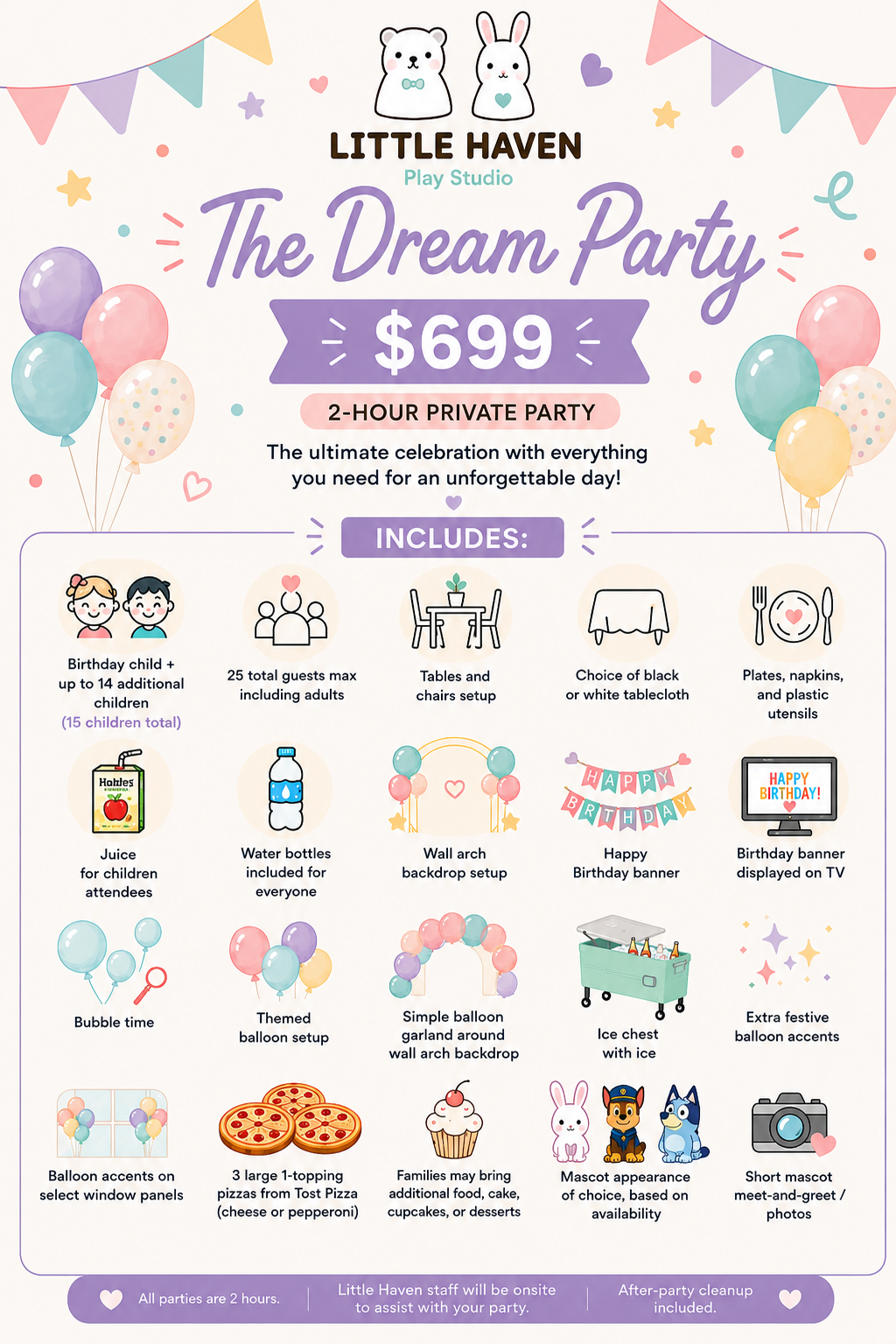 Dream Party — tap to see everything included