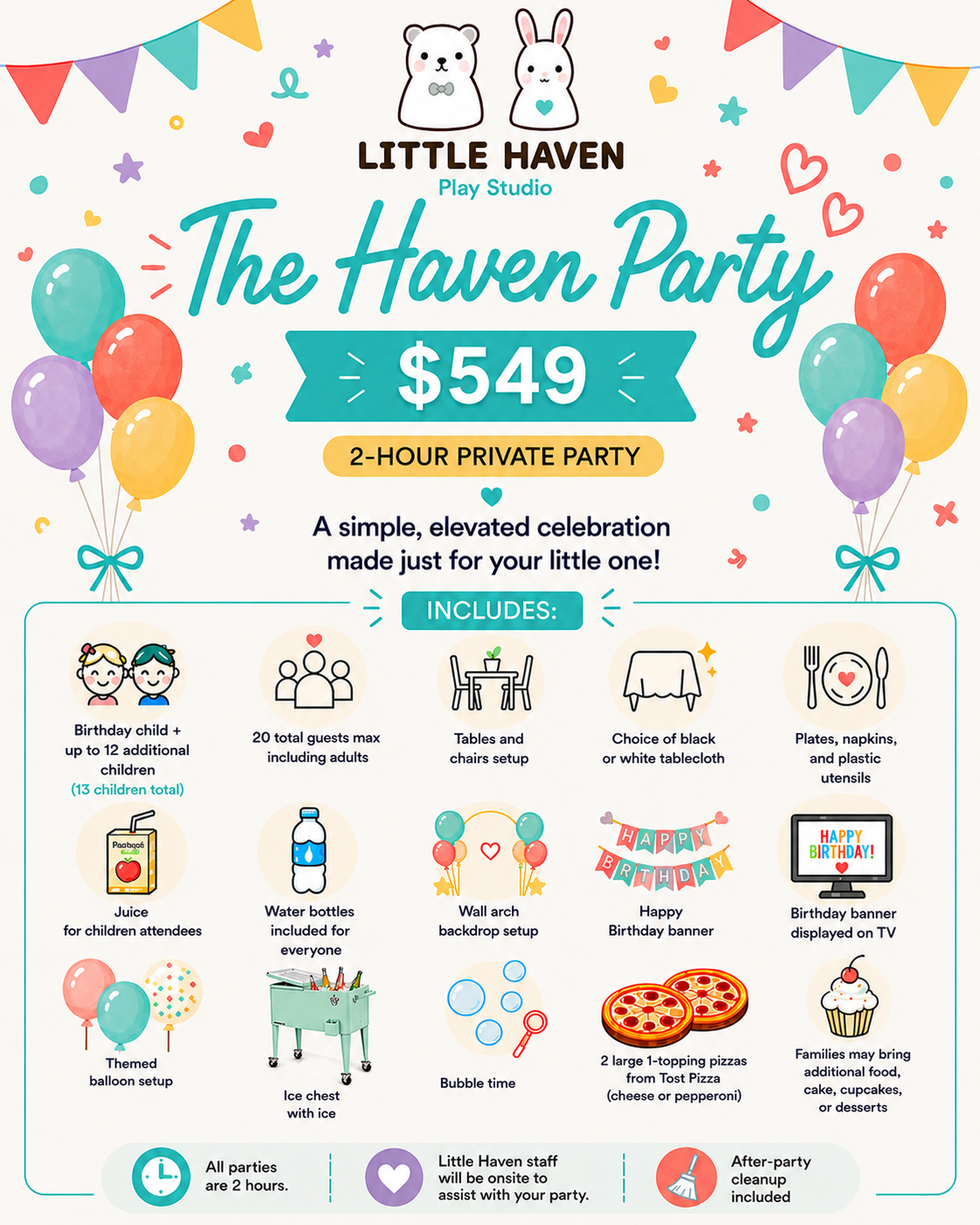 Haven Party — tap to see everything included